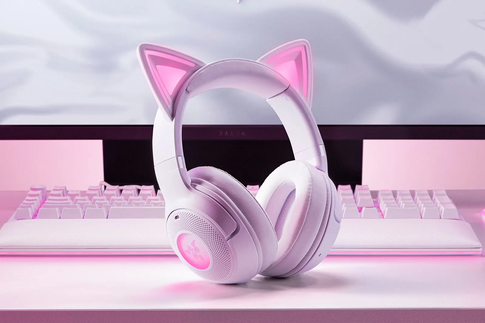 ყურსასმენი Razer Headset Kraken Kitty V2, BT, white
