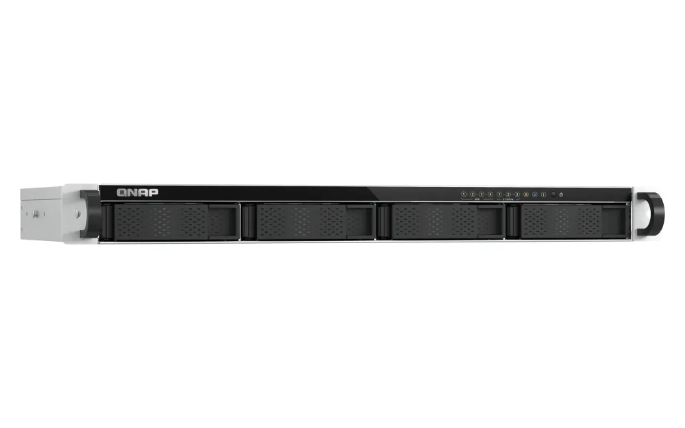 1U 4-bay 3.5" SATA + 3 x E1.S/PCIe M.2 2280 short depth 12" rackmount NAS, Intel Atom x7405C quad-core, 8GB RAM SODIMM DDR5 (1 x DDR5 SODIMM slots