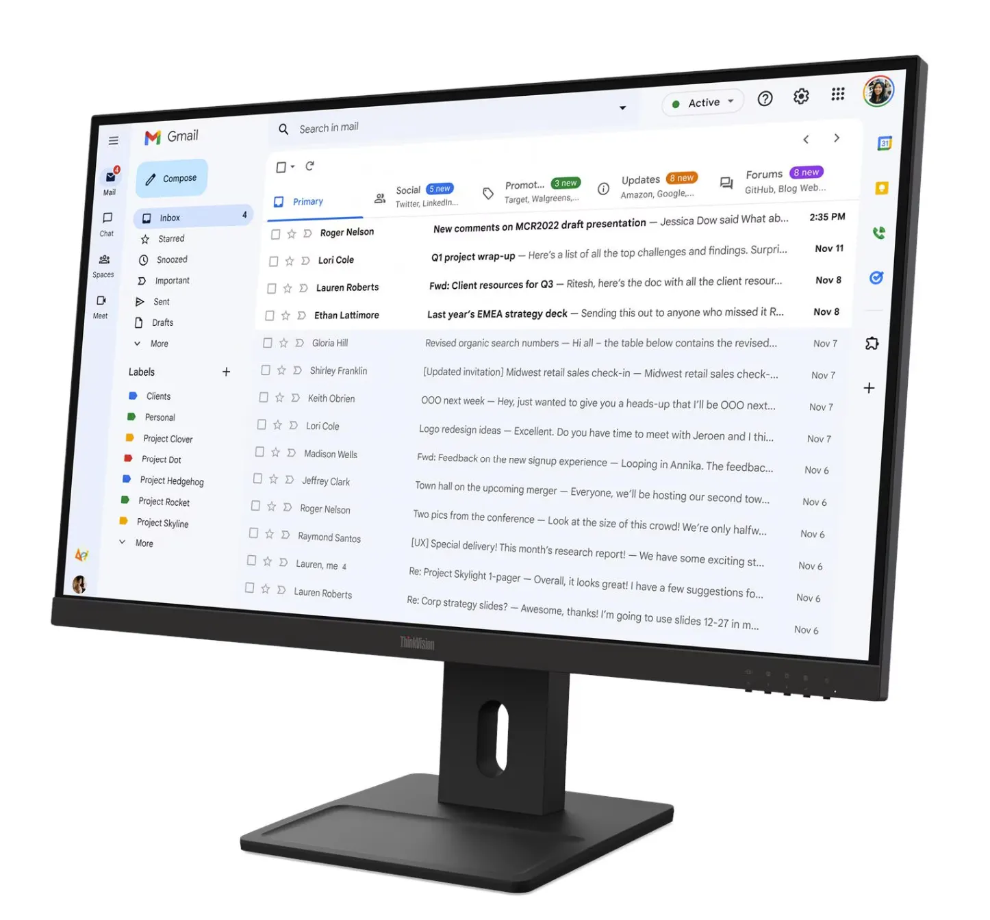 E27-40, Lenovo, Monitor, Lenovo ThinkVision E27-40 27 1920x1080 4ms 100Hz Black.