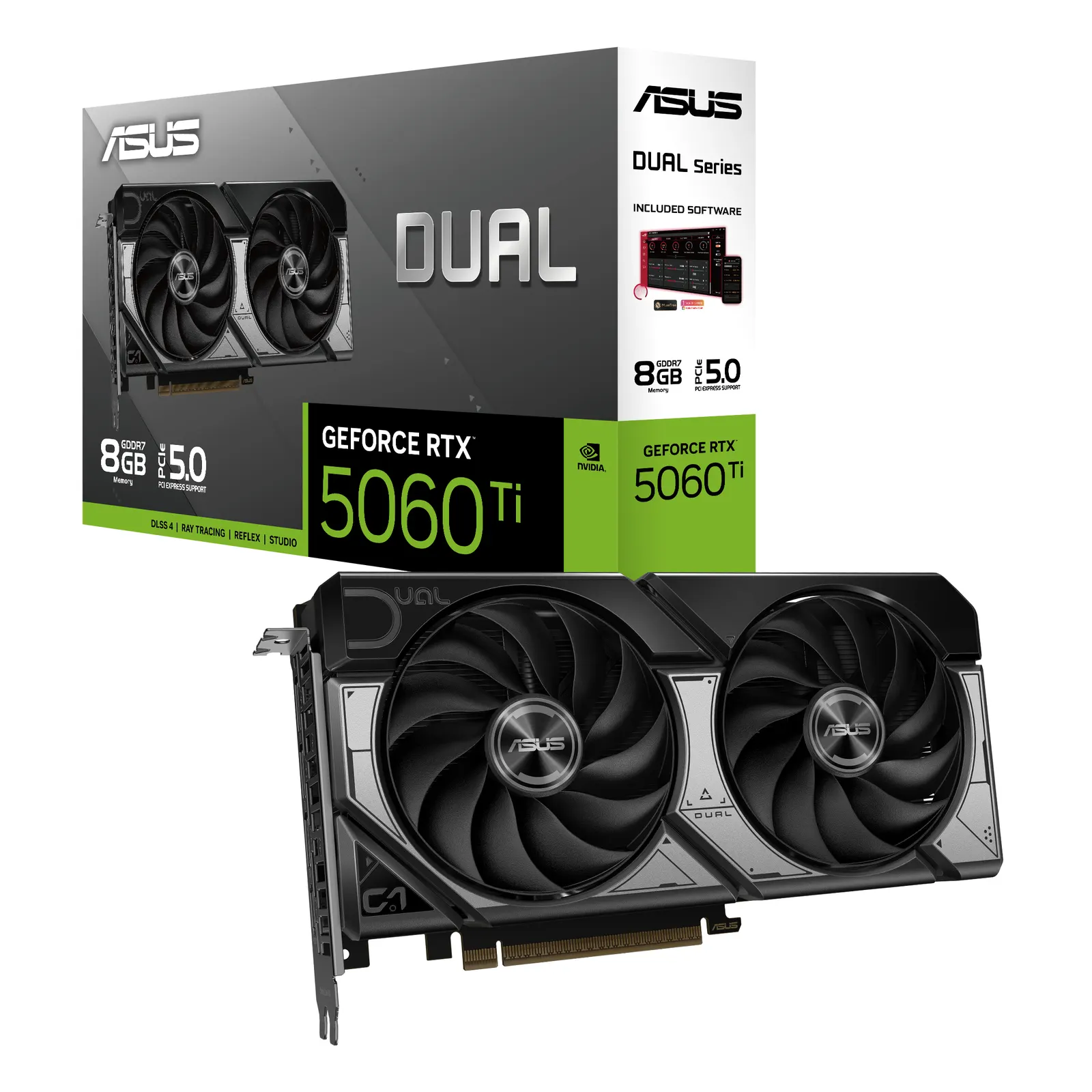 ვიდეობარათი ASUS Graphic Card GeForce RTX 5060 Ti 8GB GDDR7 DUAL-RTX5060TI-8G