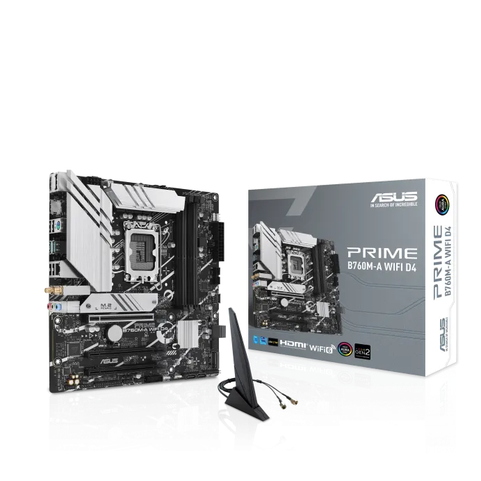 დედაპლატა PRIME B760M-A WIFI D4 ASUS LGA1700,B760,USB32,WIFI 6,4 x DIMM,2xM.2 slots,4x SATA, DisplayPort, 2 x HDMI