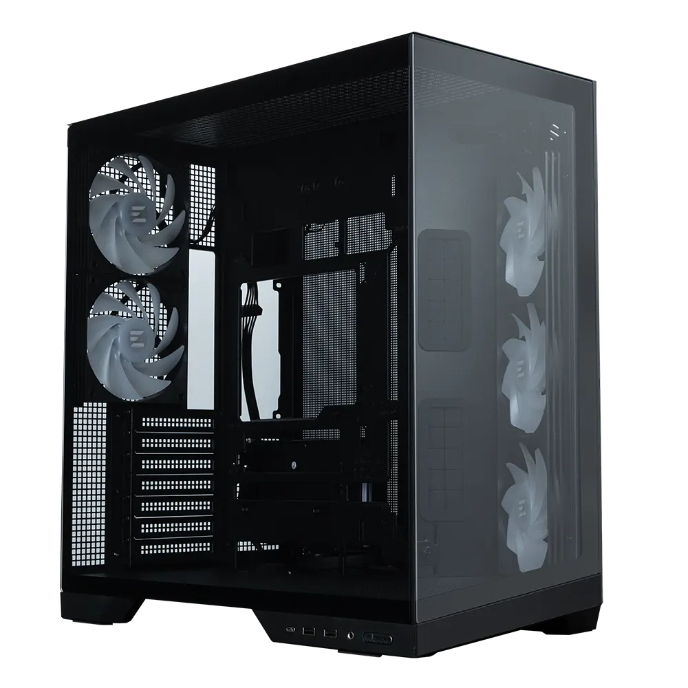 ქეისი Zalman PC case D50 without PSU, 2xUSB3.0, 1xUSBType-C, 2x120mm ARGB, 1x360mm ARGB, VGA 415mm, LCS ready, TG Side/Front Panel, ATX, black