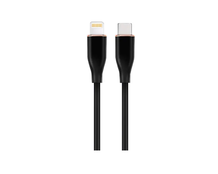 კაბელი Gembird CC-USB2S-CM8PM-1.5M-bk Premium silicon USB Type-C to 8-pins charging & data cable 1.5m Black