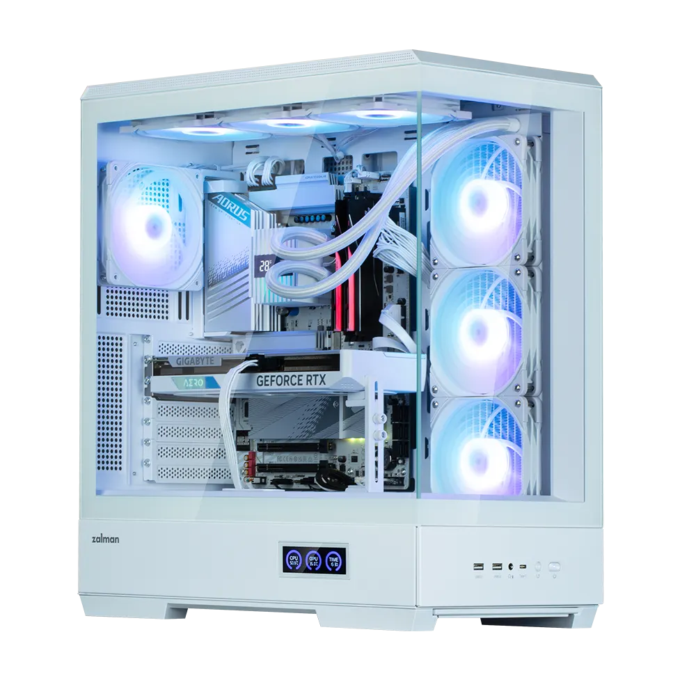 ქეისი Zalman PC case P50 DS without PSU, 2xUSB3.0, 1xUSBType-C, 4x120mm ARGB, VGA 435 mm, LCS ready, TG Side Panel, ATX, white