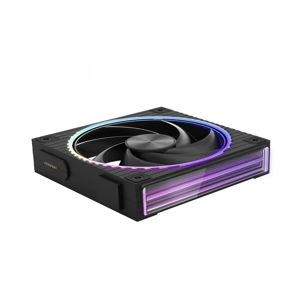 ქეისის ვენტილატორი Zalman Case Fan ZM-DF120A3 ARGB, 3x120mm, 800-2300rpm, 4pin, PWM, 3pin+5VARGB, 34,5dBa, POGO pin, Magnetic, black