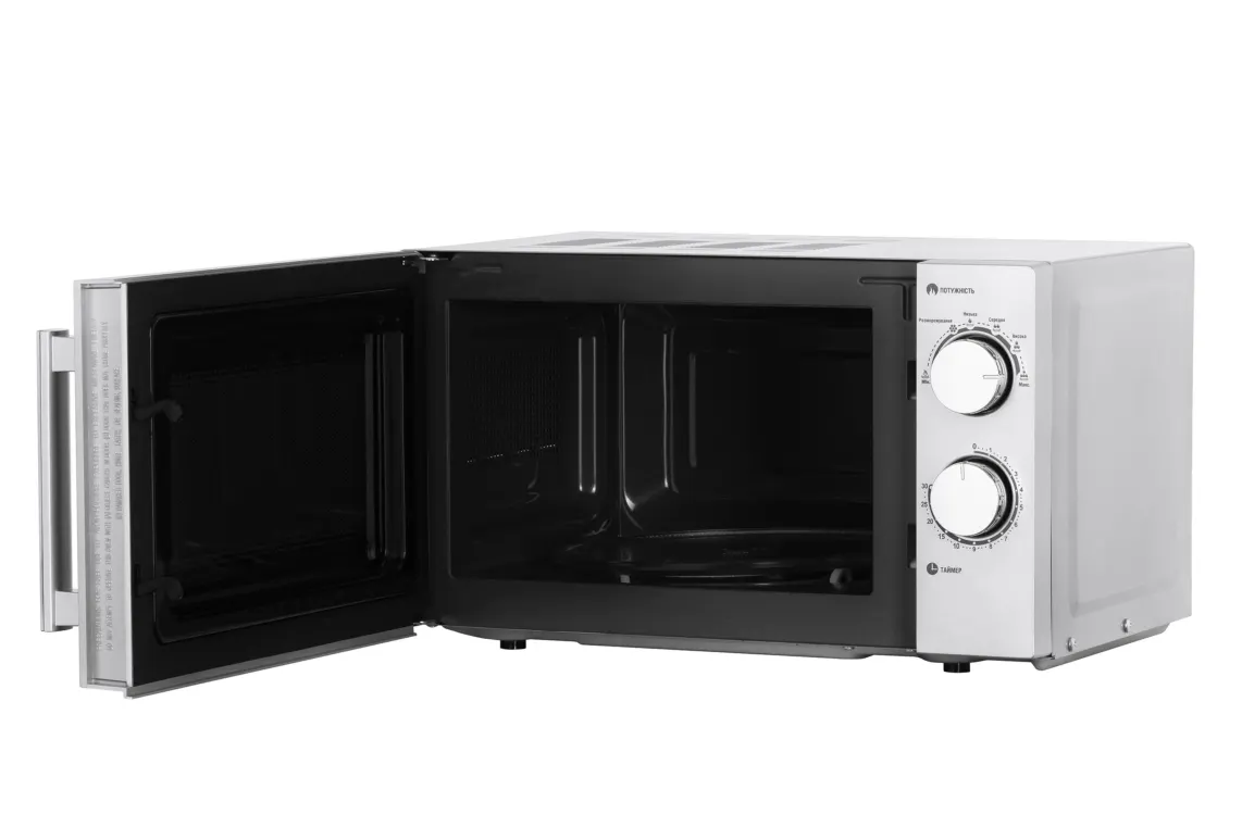 მიკროტალღური ღუმელი ARDESTO Microwave oven, 20L, mechanical control, 800W, handle opening, silver