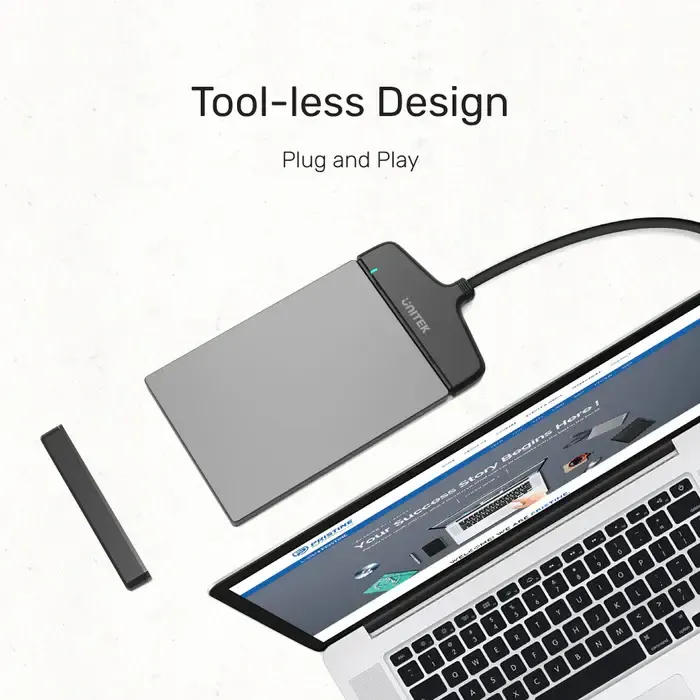 დისკის ყუთი Y-1096, UNITEK USB USB-C 5Gbps To SATA 6G Adapter, Black
