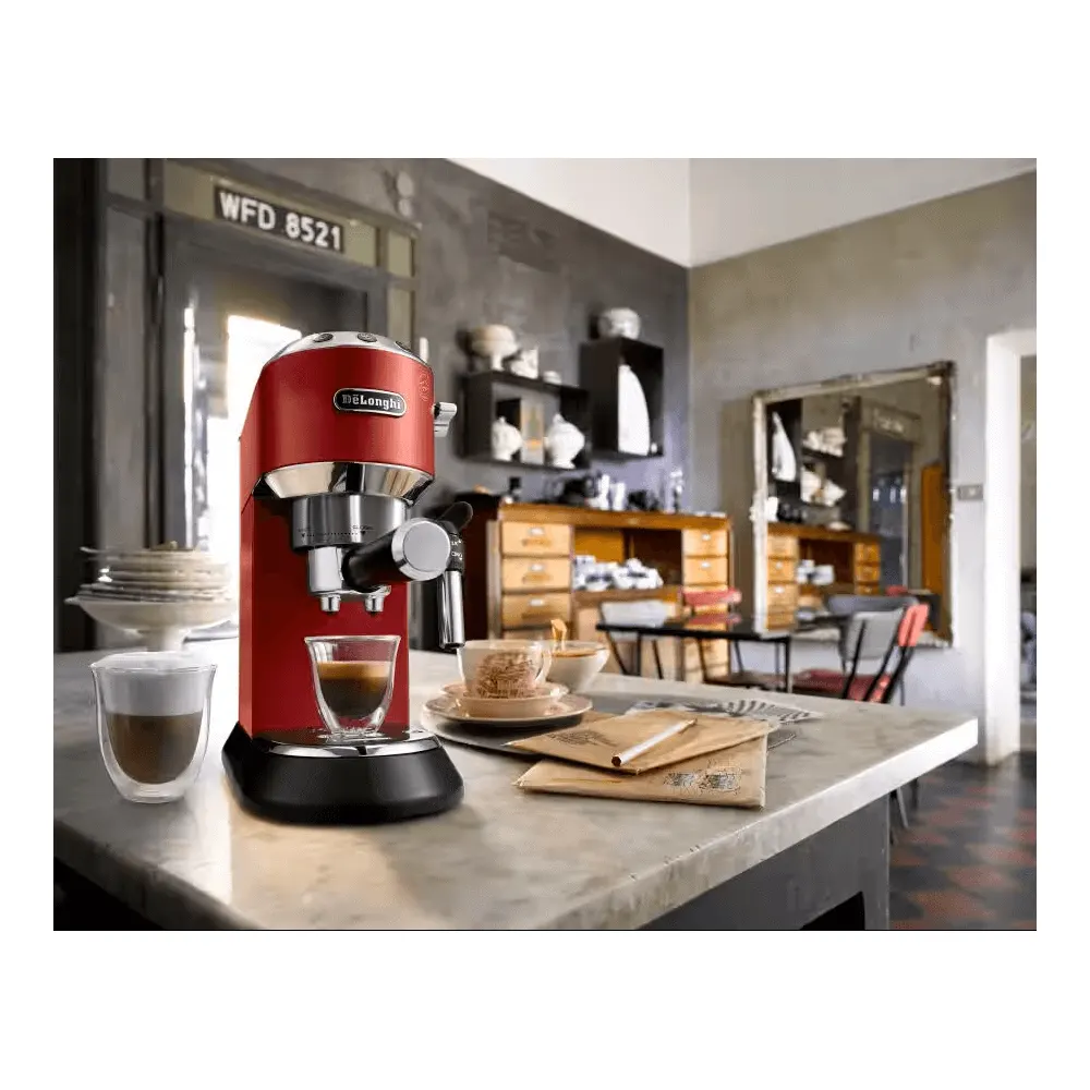 ყავის აპარატი DeLonghi EC685.R Dedica Style, 1300W, 1L, Coffee Machine Red