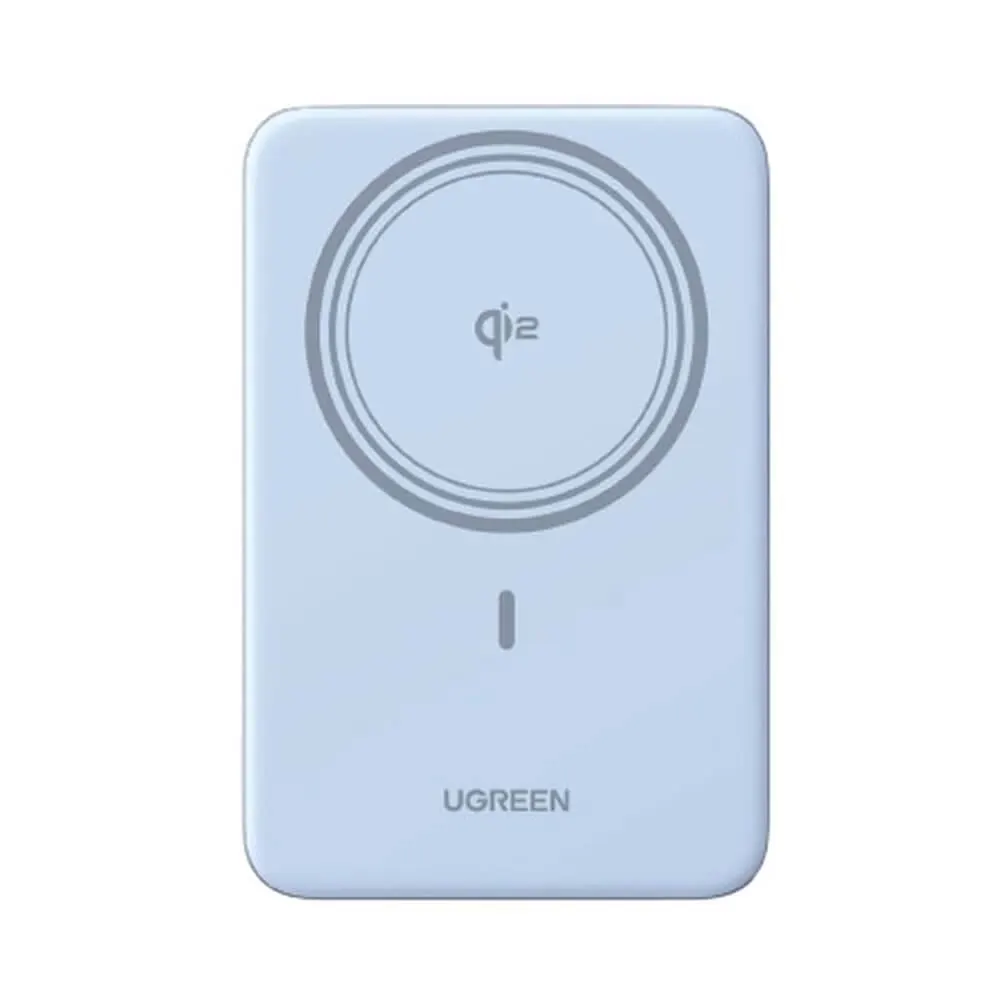პორტატული დამტენი UGREEN PB580 (65840B), 5000mAh, Type-C, Magnetic Wireless Power Bank, Light Blue