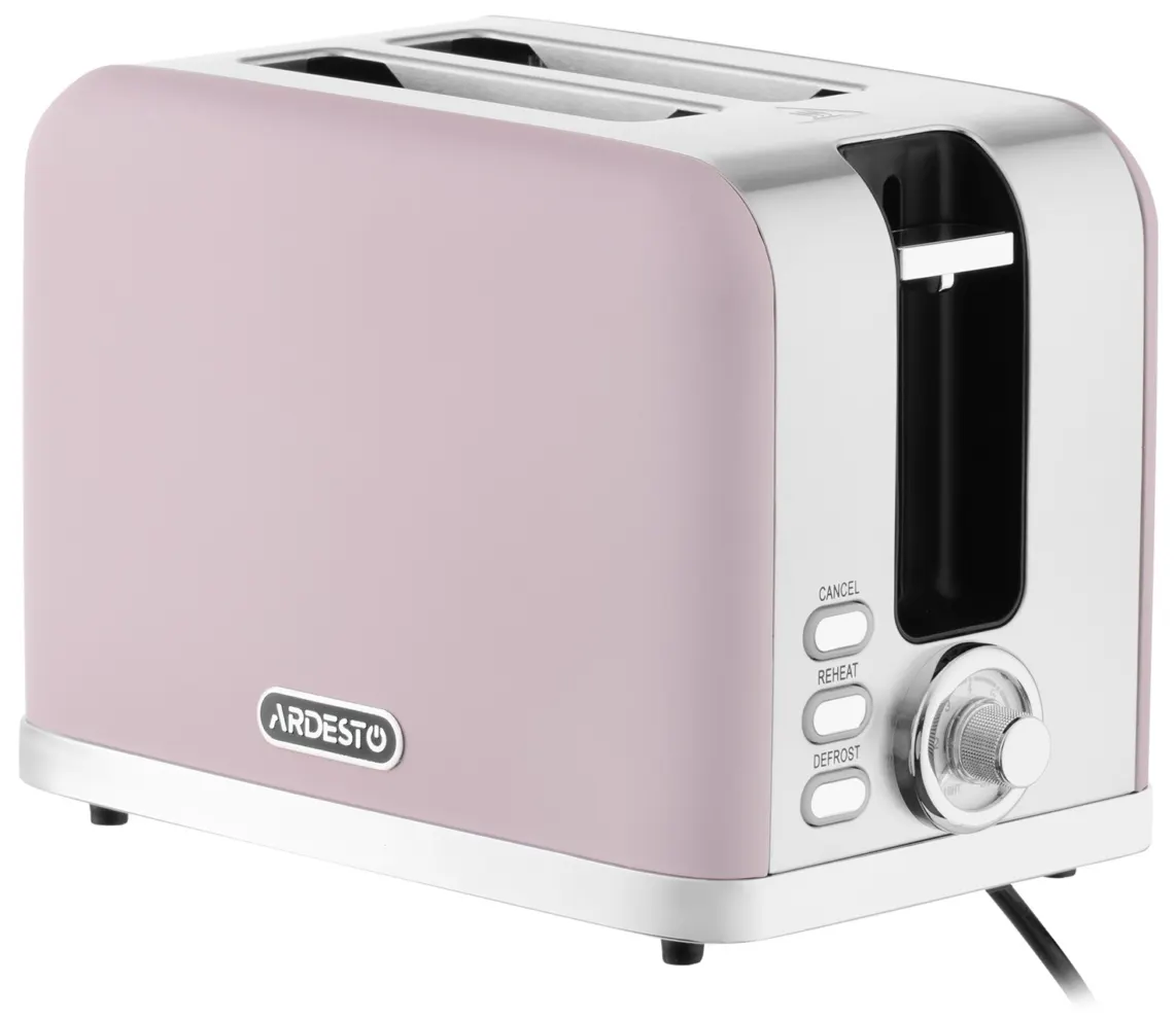ARDESTO Toaster Lilac Dream, 800W, metal, 2 slots, purple+silver
