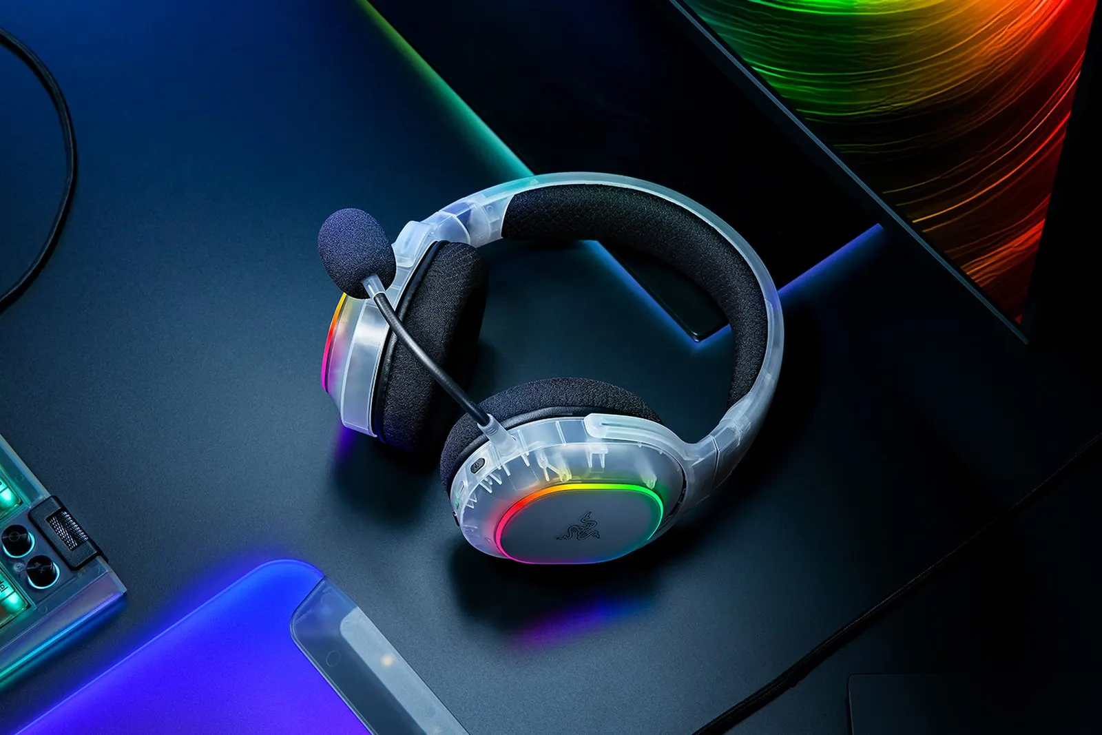 ყურსასმენი Razer Gaming Headset Barracuda X Chroma, BT/WL, RGB, Phantom White Ed
