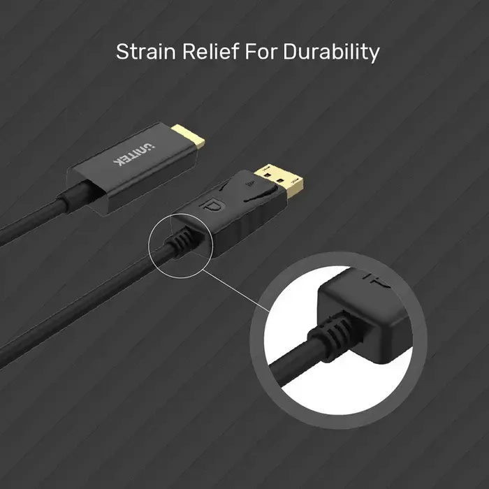 Y-5118CA, UNITEK, Cable, 1.8M DisplayPort to HDMI 1080P Full HD Cable.