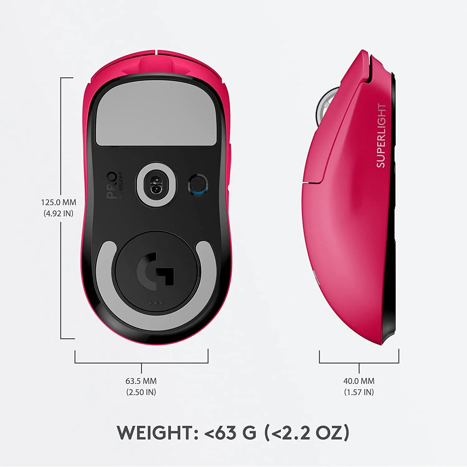 მაუსი Logitech, G PRO X SUPERLIGHT, Mouse, Magenta