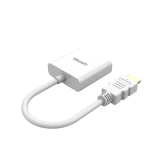 Y-6333C01, UNITEK, HDMI to VGA Adapter, Without Audio, Without Power Port, White