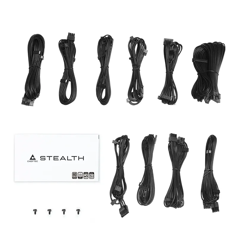 CHIEFTEC PSU Stealth (1000W), >92%, 80+ Platinum, 135mm FDB, 1xMB 24pin(20+4), 2xCPU 8pin(4+4), 2xMolex, 10xSATA, 3xPCIe 8pin(6+2), 1xPCIe GEN5