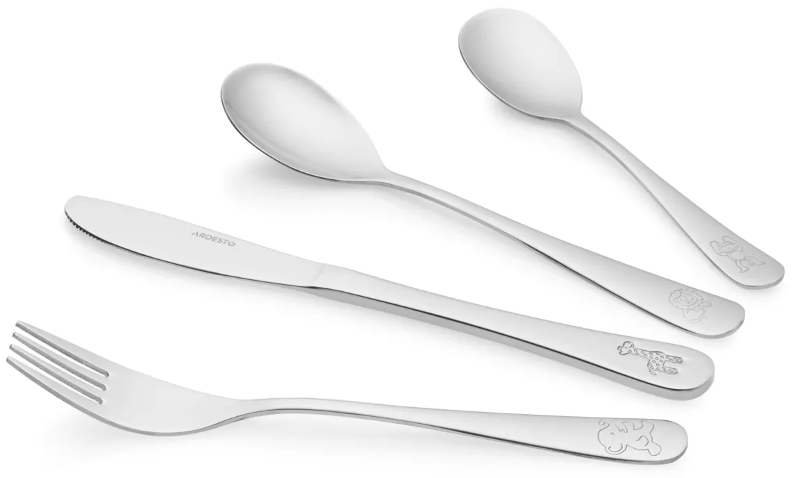 Ardesto Children cutlery set Animals, 4 pcs, stainless steel