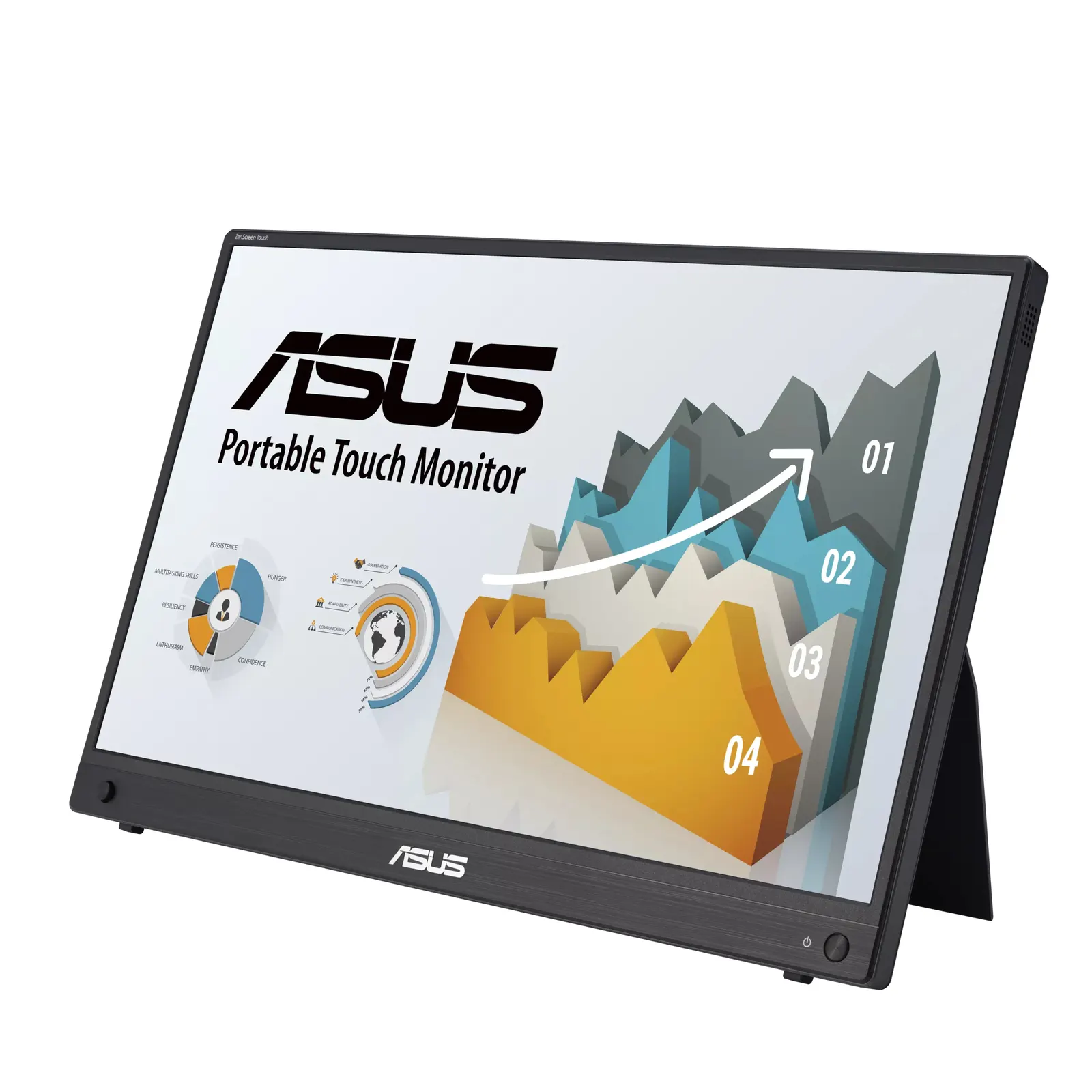 Monitor portable Asus 15.6" ZenScreen MB16AMTR mini-HDMI, 2xUSB-C, MM, IPS, 7800mAh, Touch, Case