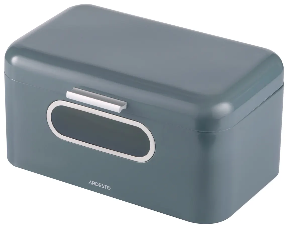 პურის ყუთი Ardesto Bread bin Gemini, 30x18x15cm, metal, grey