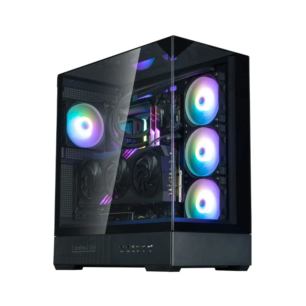 ქეისი Zalman PC case P40 Prism without PSU, 2xUSB3.0, 1xUSBType-C, 1x120mm ARGB, VGA 420mm, LCS ready, TG 3x Panels, ATX, black