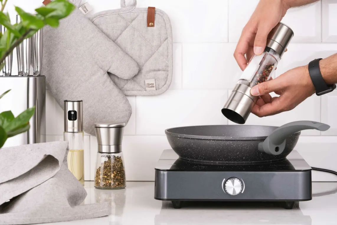 სამარილე Ardesto Salt and Pepper Mill Gemini, glass, stainless steel