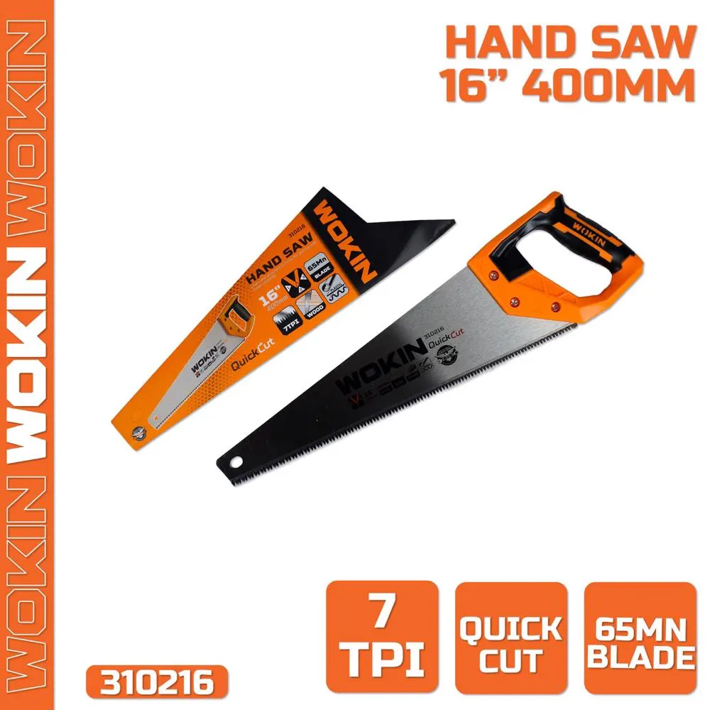 ხელის ხერხი Wokin 310216, 400mm, Hand Saw, Black/Orange