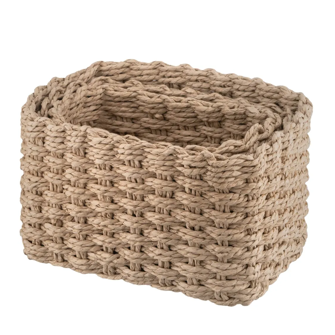 შესანახი კალათა ARDESTO Set of wicker storage baskets Prestigio (3.3/2.2/1.4l), 3 items, paper twine, beige