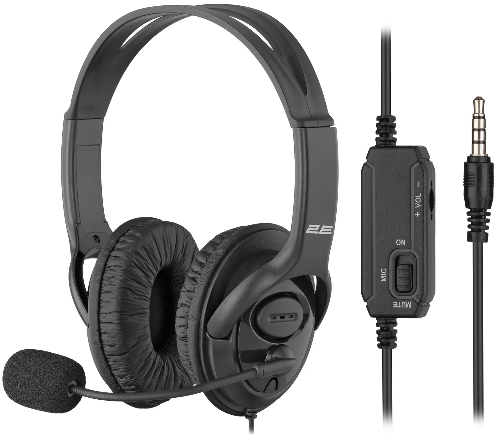 2E PC headset stereo Over-ear CH13 mini-jack, omni-mic, 1.2m, black