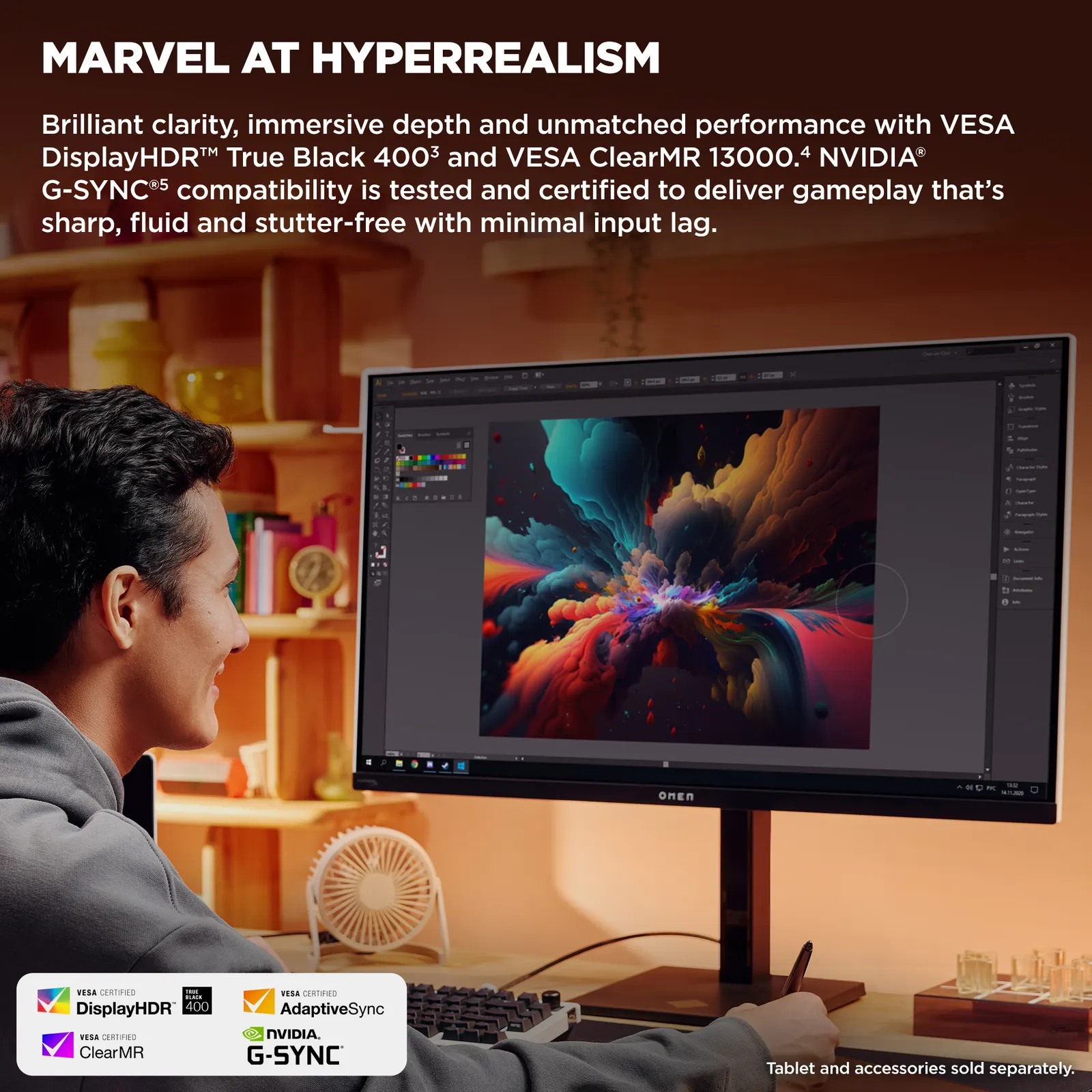 მონიტორი HP OMEN Transcend 31.5" QD-OLED 4K Black/White