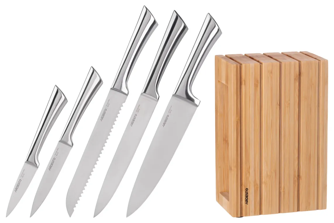 Ardesto Knife set Black Mars 6pcs., s/s, bamboo block