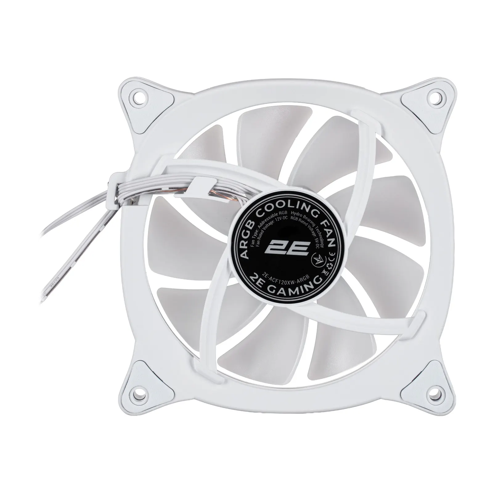 2E GAMING Case Fan Air Cool X Fan ACF120XB-ARGB, 120mm, 1200rpm, 3pin, 3pin +5VARGB, 20,4dBa, white