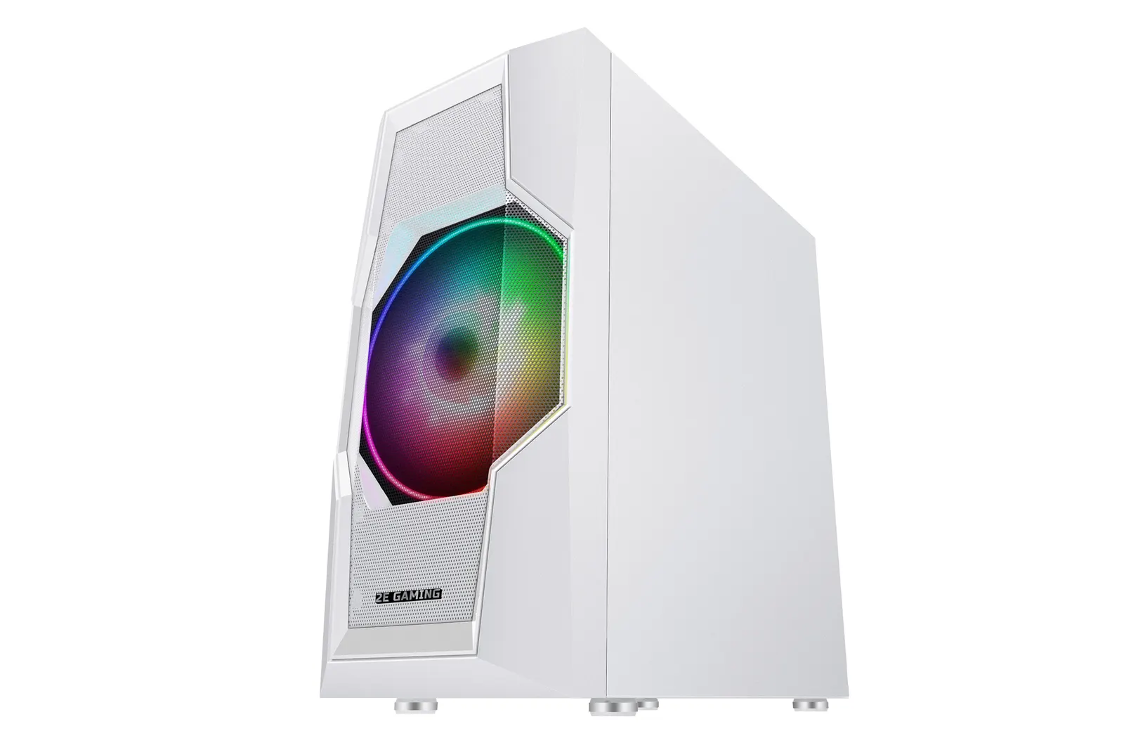 ქეისი 2E GAMING Computer case TURBO (G2057W) , MidT, 2xUSB2.0,1xUSB3.0, 1x200+3x120ARGB,TG (side panel),without PSU,whiteMidT