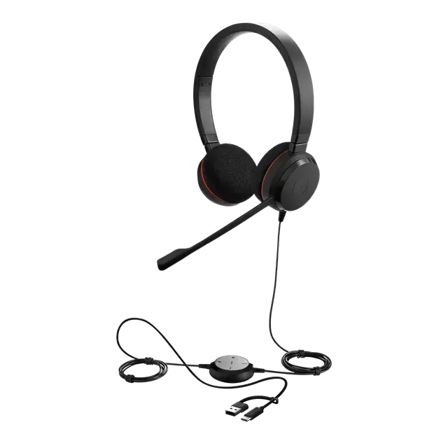 ყურსასმენი Evolve 20, Jabra, Headphone, USB C/A, MS Stereo.