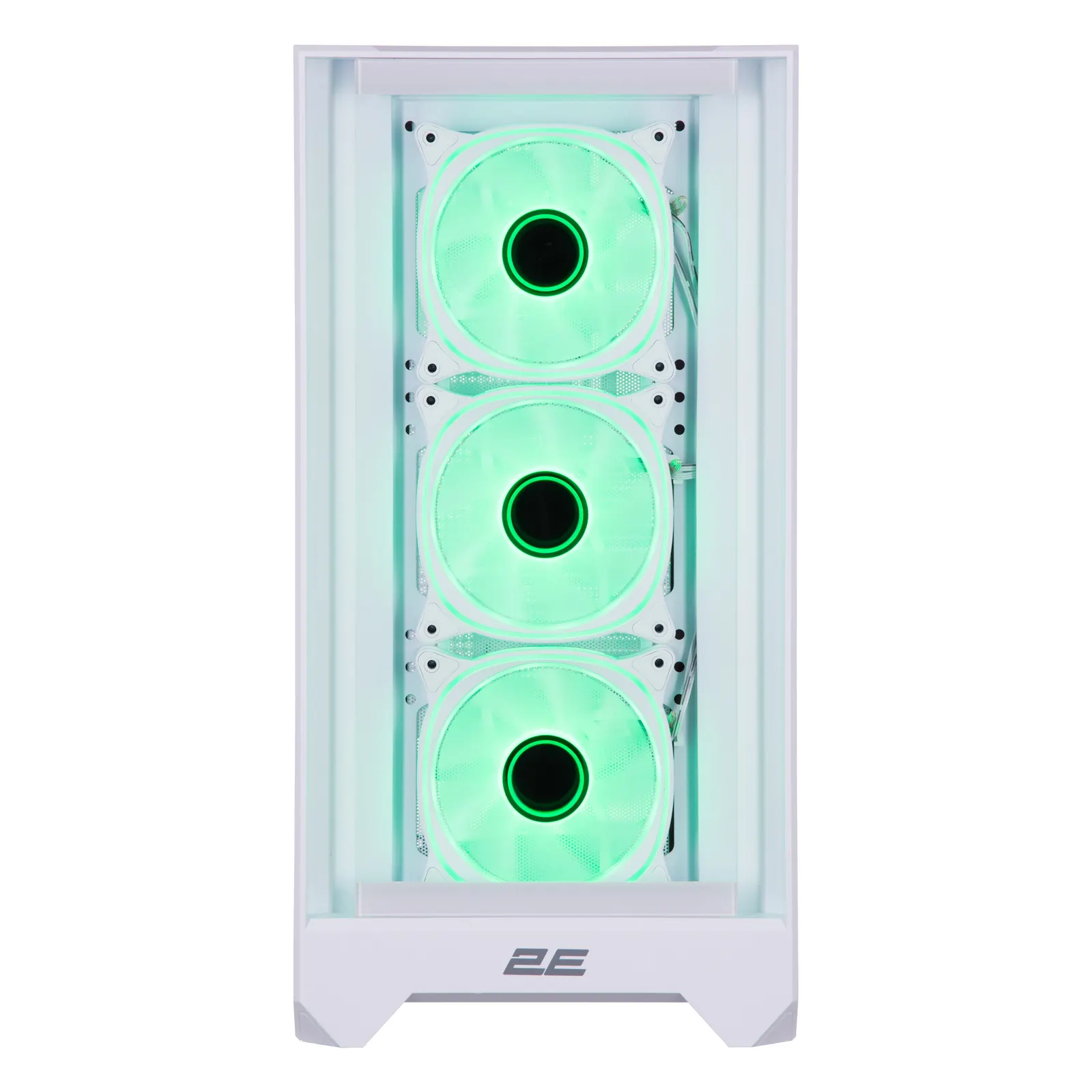 ქეისი 2E GAMING PC case Dominator Pro G2302W, without PSU, 2xUSB3.0, 1xUSBType-C, 4x120mm ARGB, VGA 380mm, LCS ready, controller with remote, TG Side Panel, TG/Mesh Front panel, ATX, white