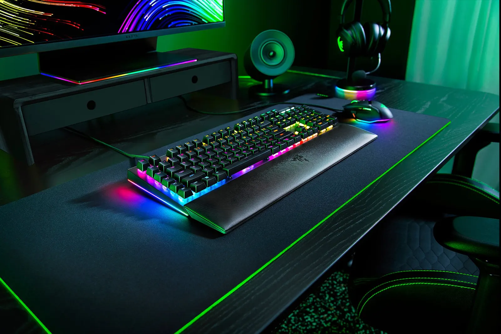 კლავიატურა Razer Keyboard mechanical BlackWidow V4, 114key, Green Switch, USB-A, EN, RGB, black