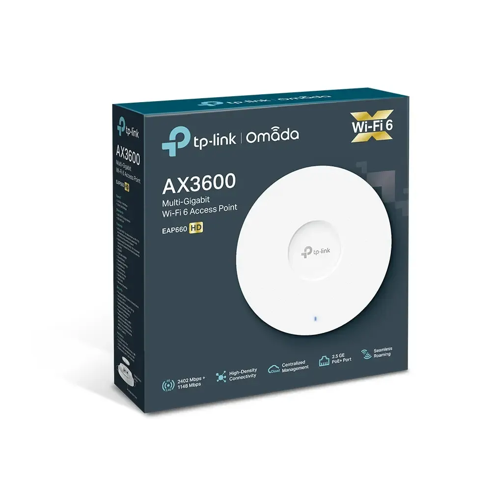 TP-Link, EAP660 HD, AX3600 Wireless Dual-Band Multi-Gigabit Ceiling Mount Access Point
