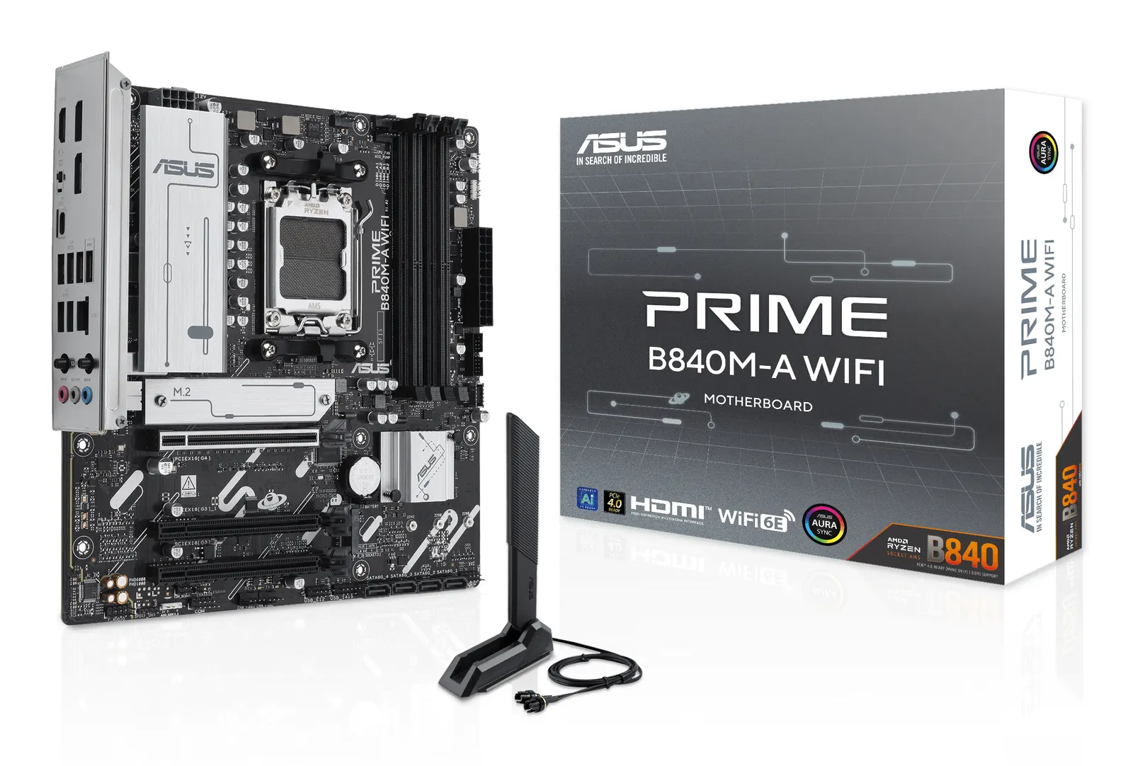 დედაპლატა ASUS Motherboard PRIME B840M-A WIFI sAM5 B840 4xDDR5 M.2 HDMI DP Wi-Fi BT mATX