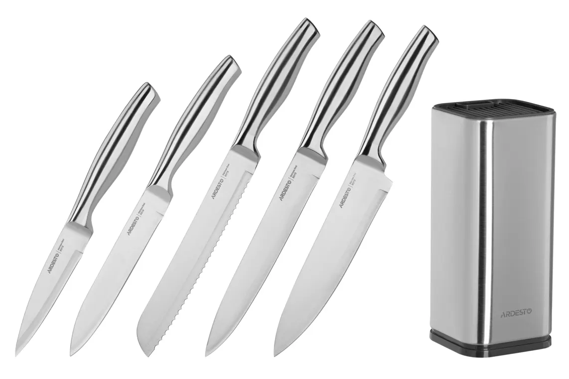 Ardesto Knife set Gemini 6 pcs, s/s, block: s/s, plastic