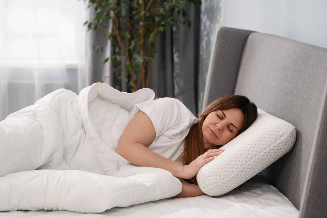 ორთოპედიული ბალიში Ardesto Classic pillow Sleepwell, 60x40x12cm, aircell memory foam, white
