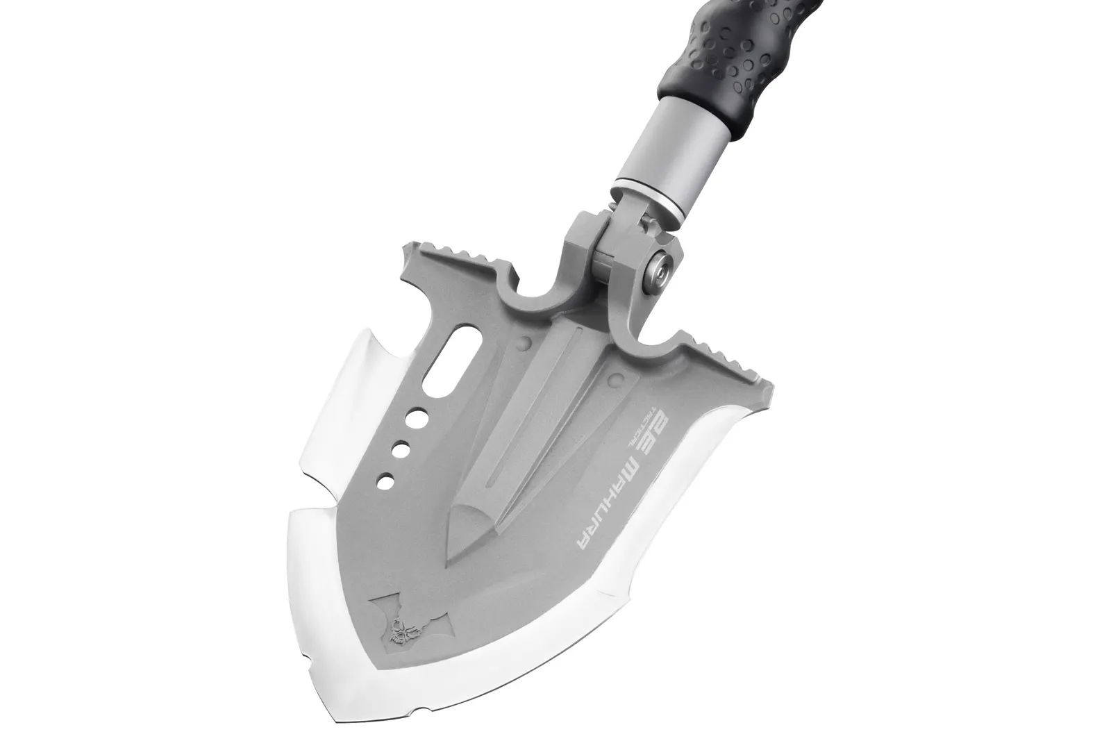 2E Multitool tactical shovel Mahura Steel Gray collapsible, 23 in 1, with bag included, 107 cm max., 1.5 kg
