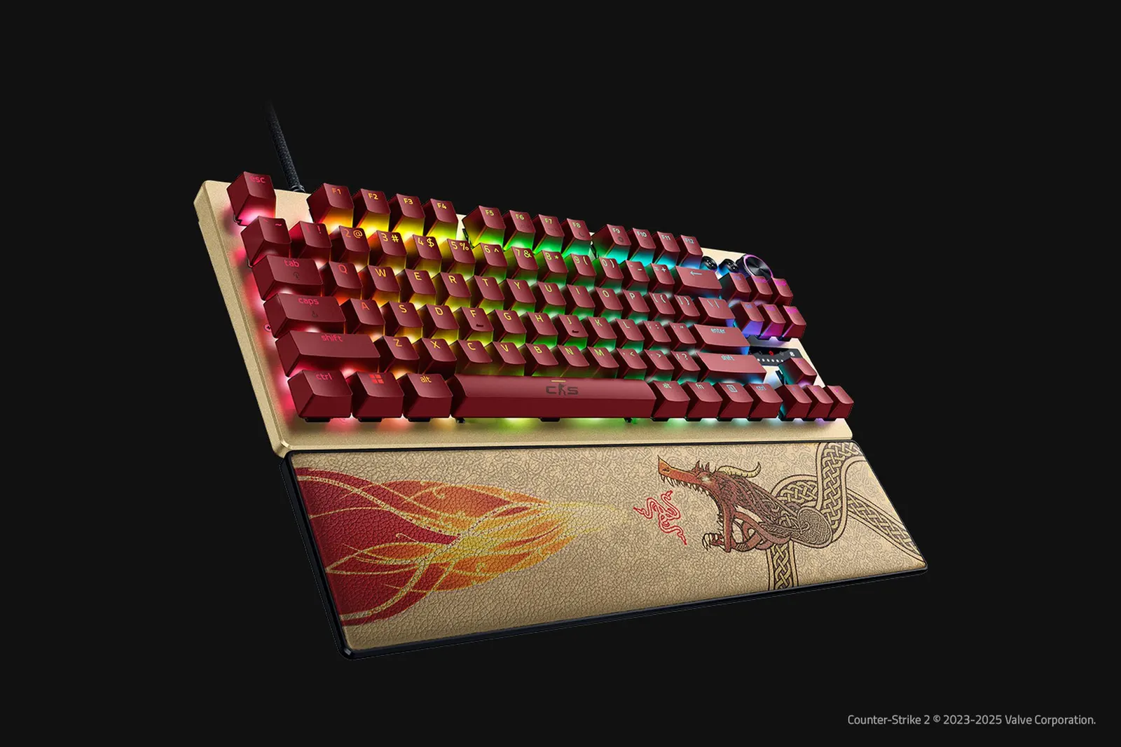 კლავიატურა Razer Keyboard Huntsman V3 Pro TKL, 84key Analog Optical Switches, USB-A, EN, RGB, Counter-Strike 2 Ed