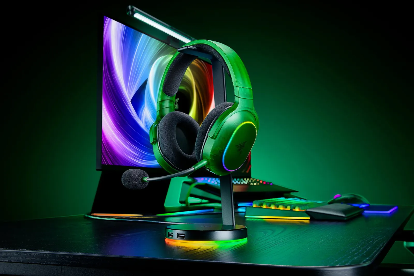 ყურსასმენი Razer Headset Barracuda X Chroma, BT/WL, RGB, Phantom Green Ed