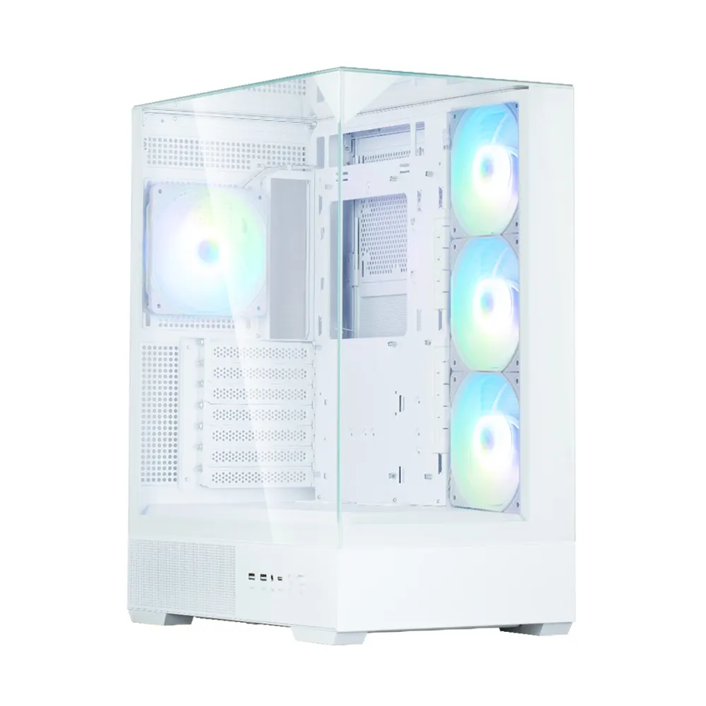 ქეისი Zalman PC case P40 Prism without PSU, 2xUSB3.0, 1xUSBType-C, 1x120mm ARGB, VGA 420mm, LCS ready, TG 3x Panels, ATX, white
