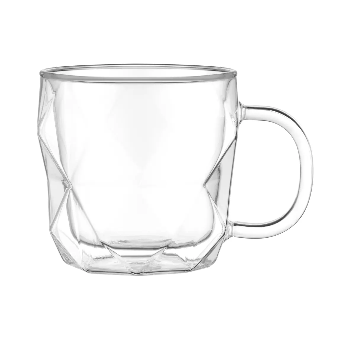 Ardesto Double wall mug set with handle, 450ml, 2pcs, borosilicate glass, transparent