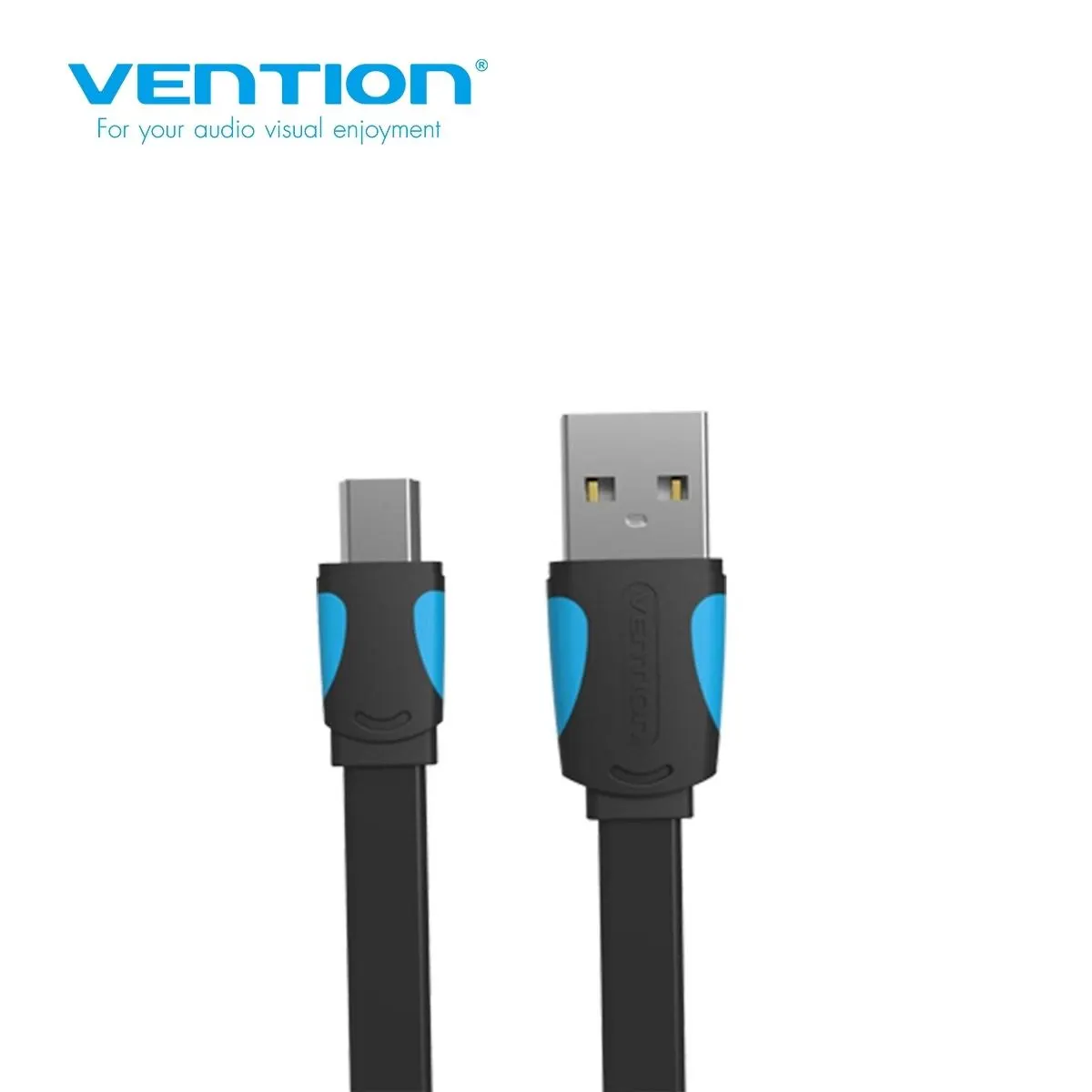 Micro USB კაბელი VAS-A14-B200 VENTION Flat Mini USB 2.0 Cable 2m