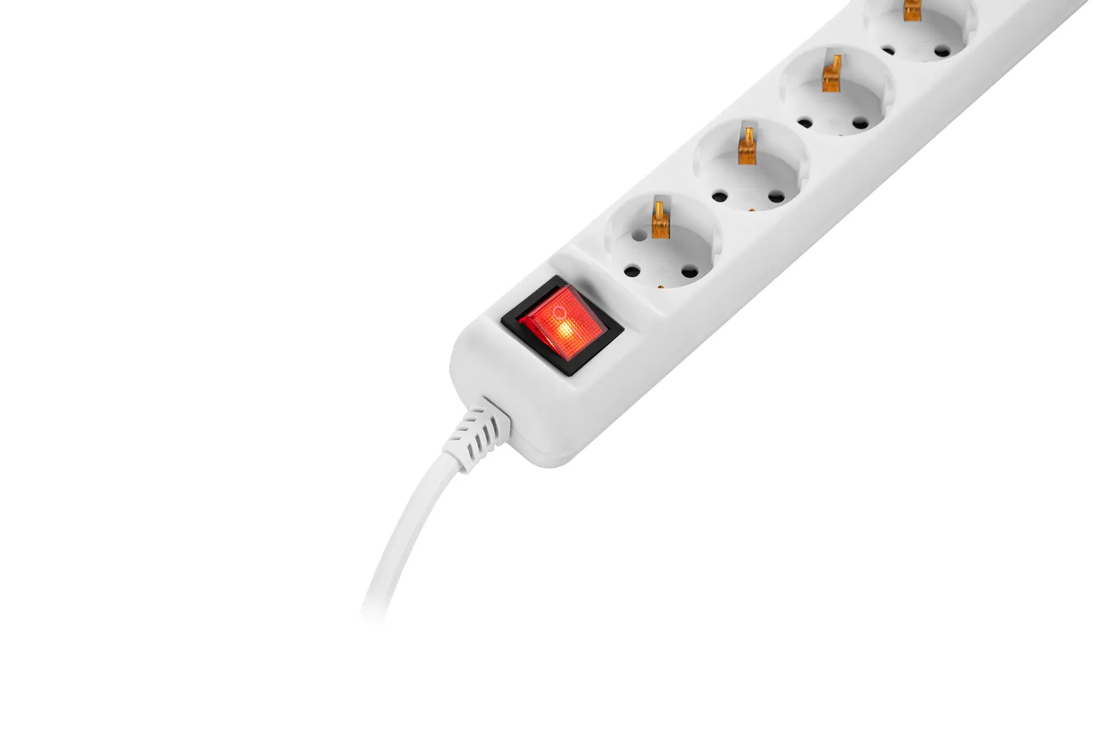 დამაგრძელებელი Power strip 2E 5XSchuko switch, 3G*1.5mm2, 5m, white