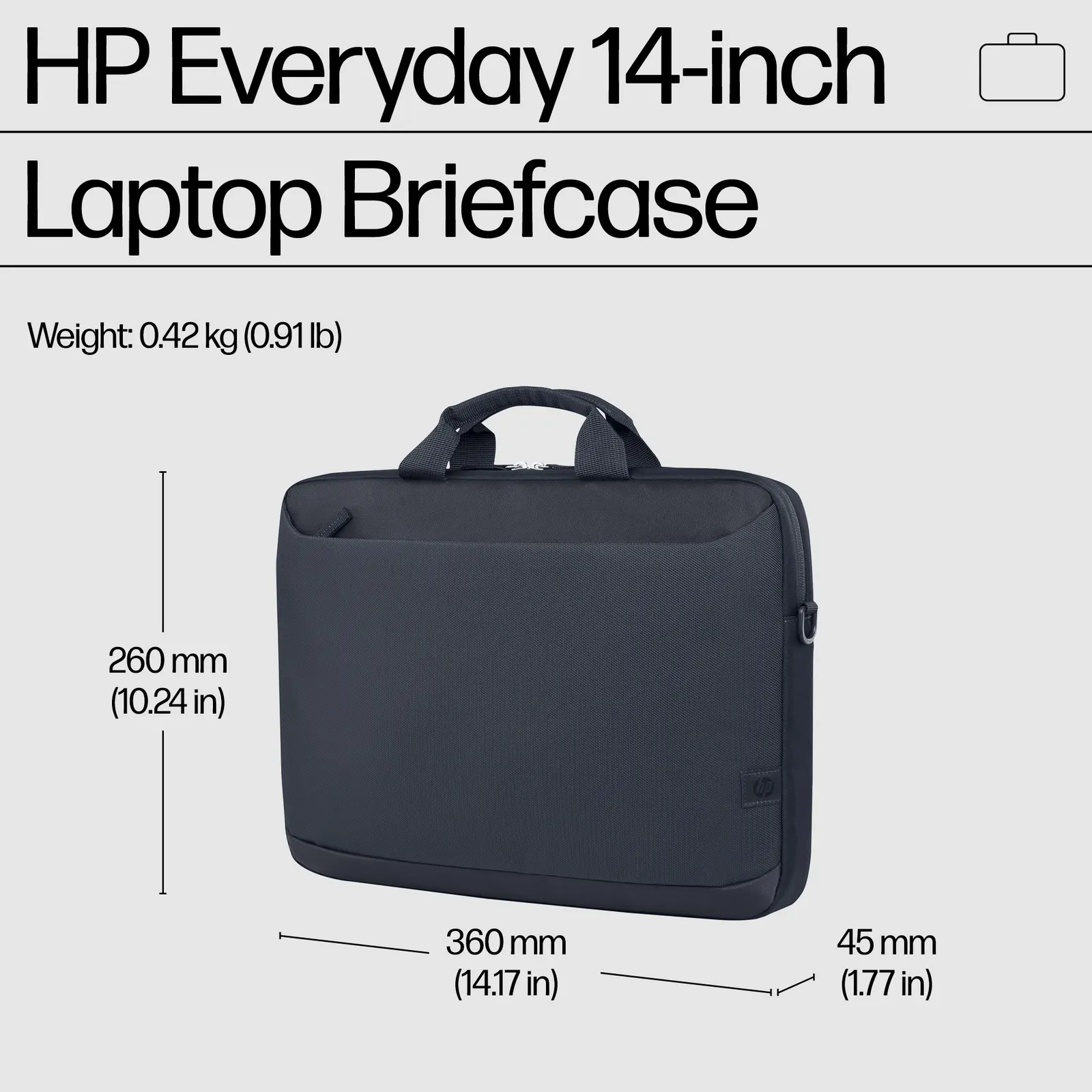 HP Everyday 14 Odyssey Gray Laptop Briefcase