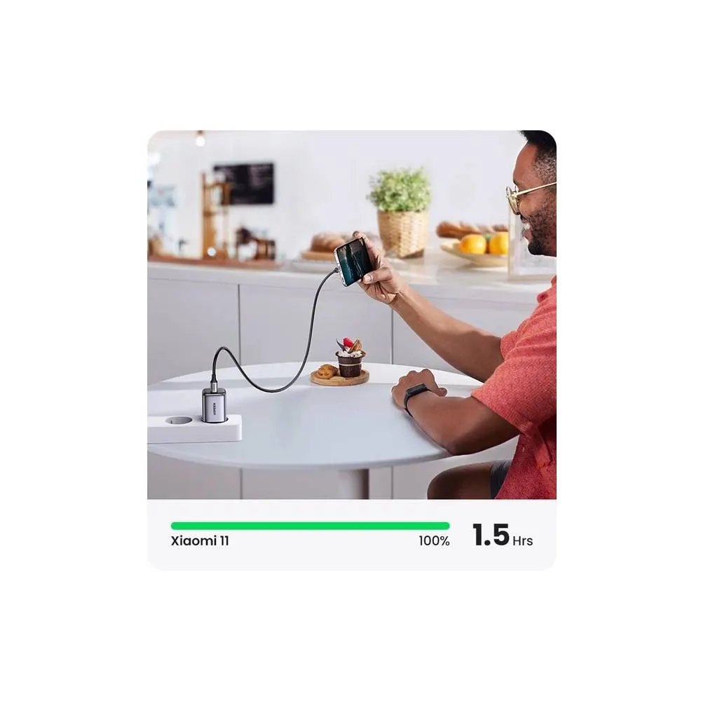 მობილურის დამტენი UGREEN CD318 (90664) Nexode Mini, 20W, Single port, Type-c, Black