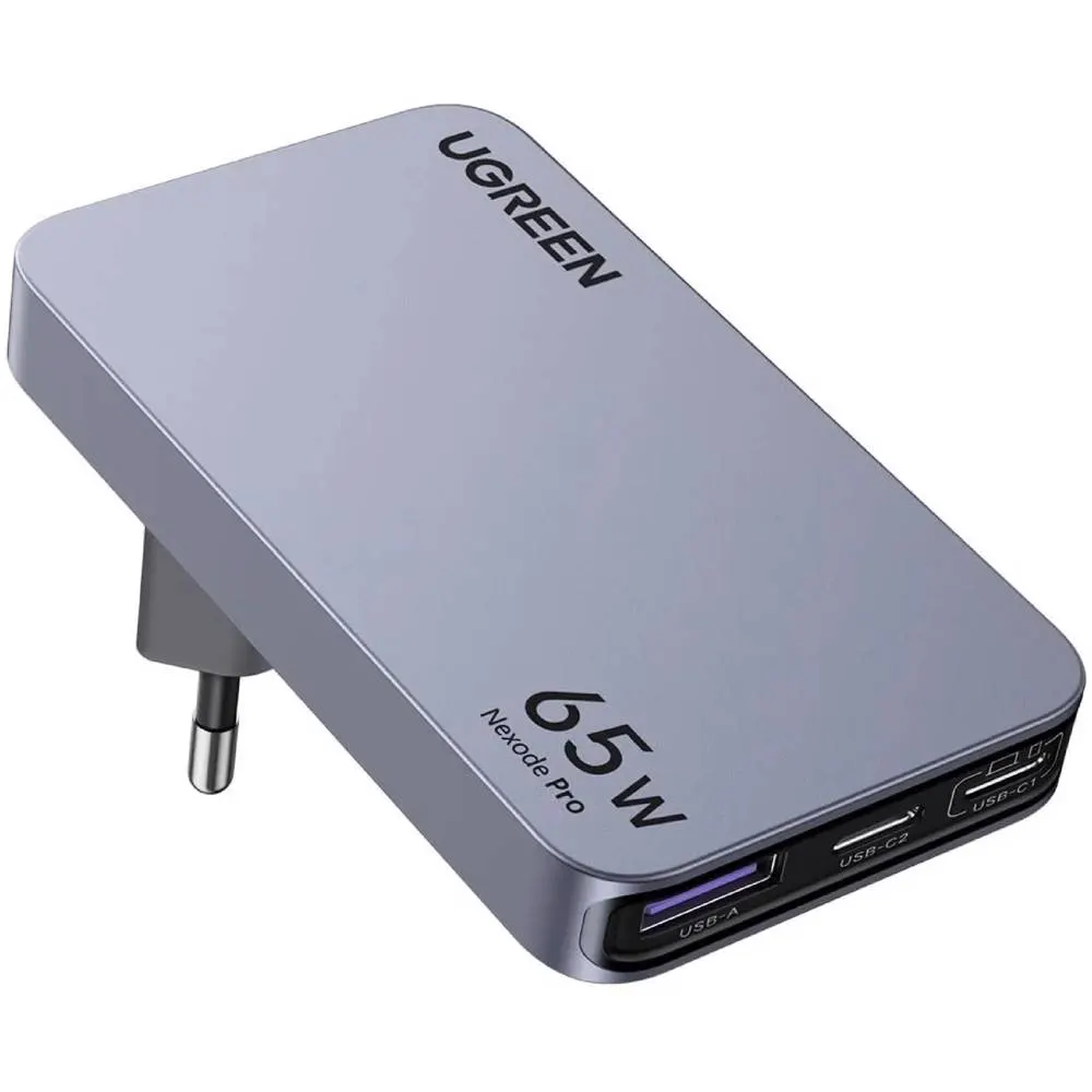 Phone charger UGREEN X753 (25356) Nexode Pro, 65W, USB, Type-C, Ultra Slim Travel Adapter, Grey