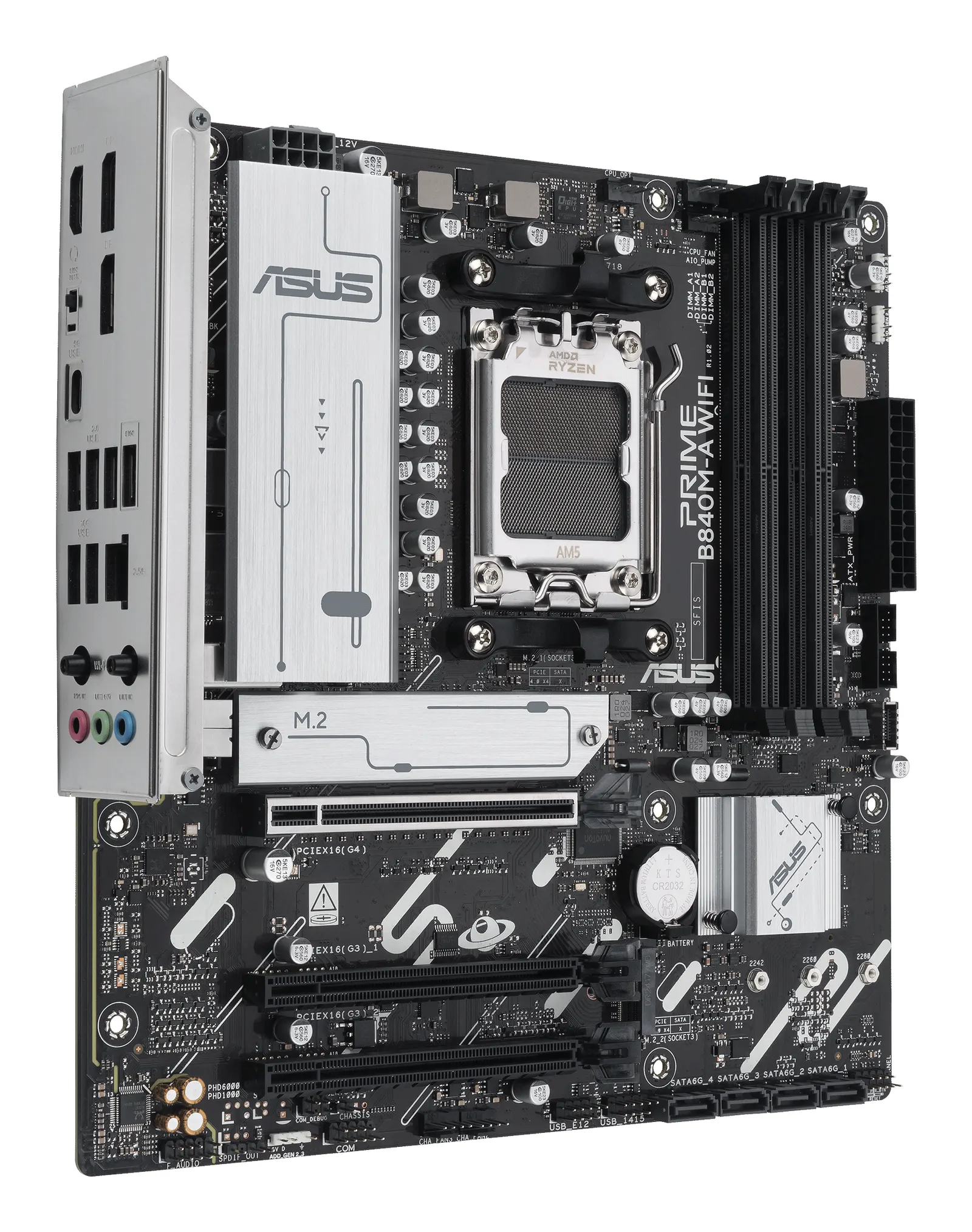 დედაპლატა ASUS Motherboard PRIME B840M-A WIFI sAM5 B840 4xDDR5 M.2 HDMI DP Wi-Fi BT mATX