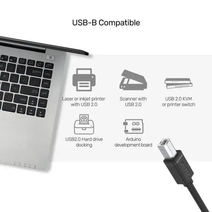 Y-C4001GBK, UNITEK, 2M USB 3.0 USB-A (M) to USB-B (M) Cable